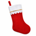 Chaussette de Noël 45 cm en tissu rouge et blanc à suspendre