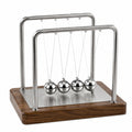 Pendule de Newton 30 x 14 x 27 cm en bois et métal argenté décoratif de bureau