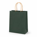 Sac cadeau en papier 26 x 12 x 32 cm vert foncé avec poignées torsadées pour emballage